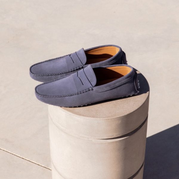 BOBBIES : Mocassin Lewis Bleu Denim Suédé