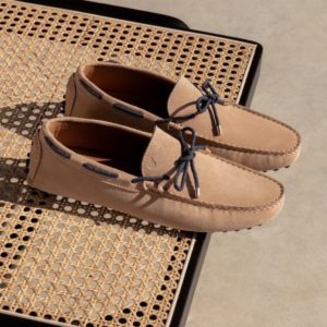 BOBBIES : Mocassin Marty Sable Cuir Suédé