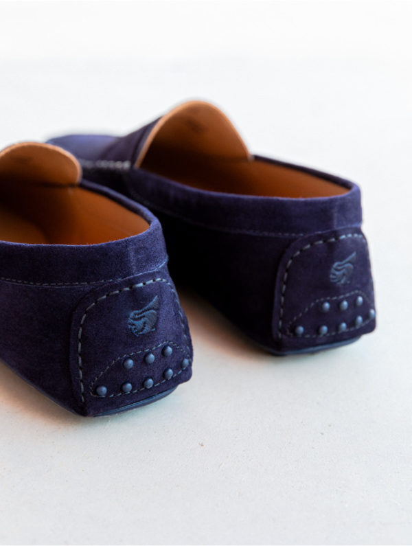 BOBBIES : Mocassin Lewis Bleu Marine Daim – Image 2
