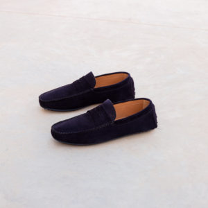 BOBBIES : Mocassin Lewis Bleu Marine Daim