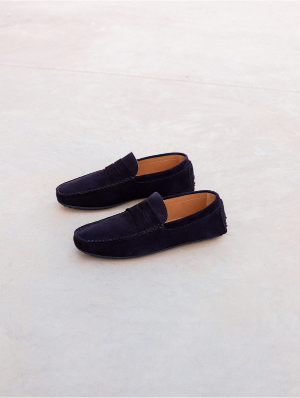 BOBBIES : Mocassin Lewis Bleu Marine Daim