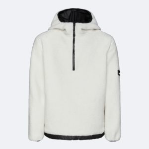 Rains : Fleece Pullover Hoodie Off White