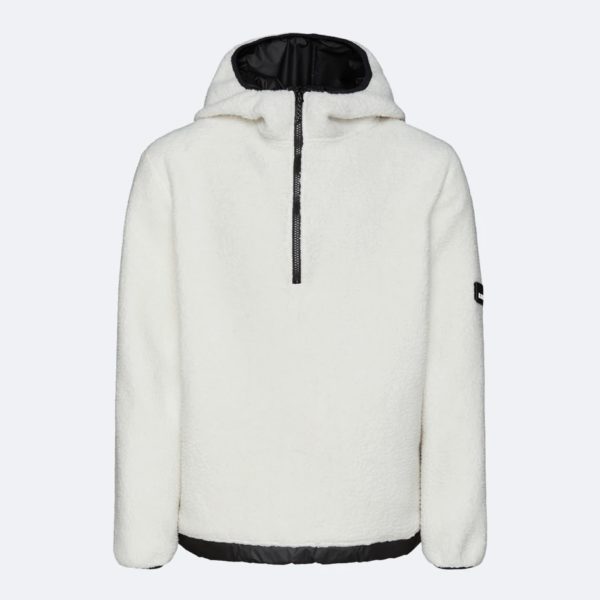 Rains : Fleece Pullover Hoodie Off White
