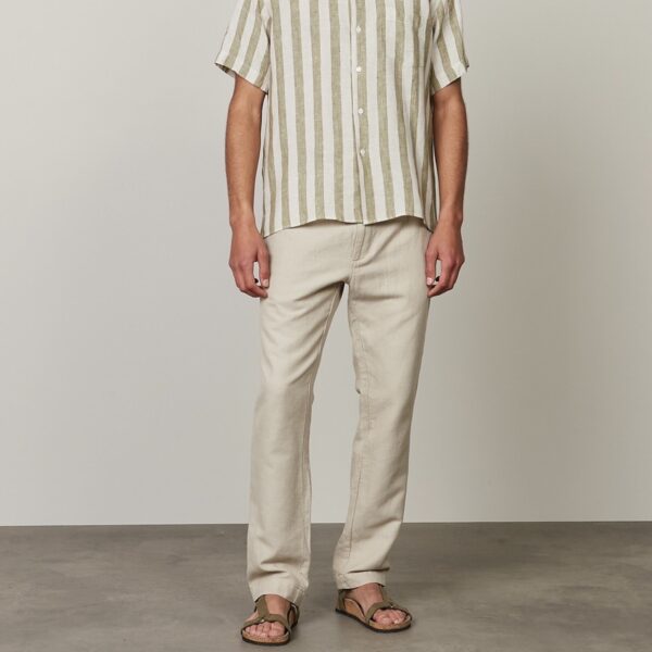 Hartford : Pantalon Tanker Coton et Lin Beige – Image 4