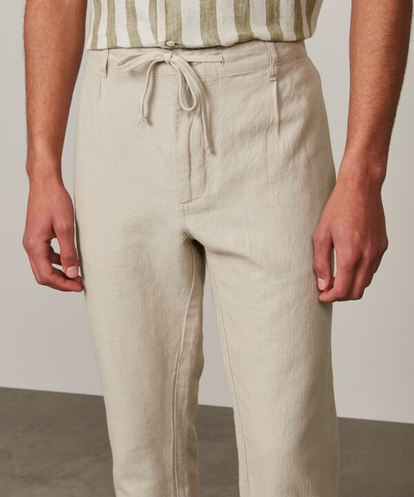 Hartford : Pantalon Tanker Coton et Lin Beige