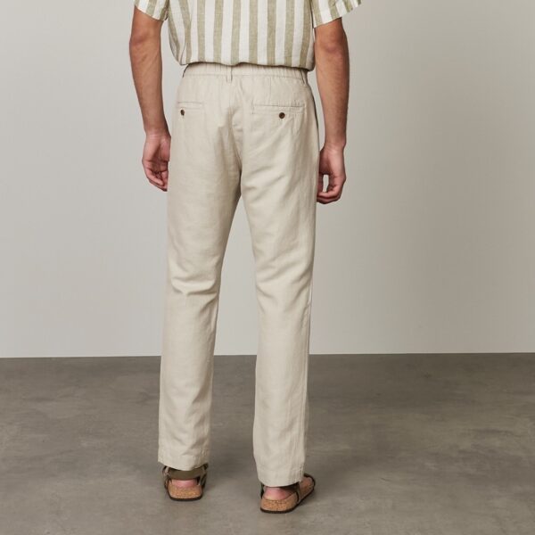 Hartford : Pantalon Tanker Coton et Lin Beige – Image 3