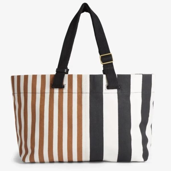 Inouï Éditions : Sac Cabas Strap S Bicolor Stripes Noir – Image 3