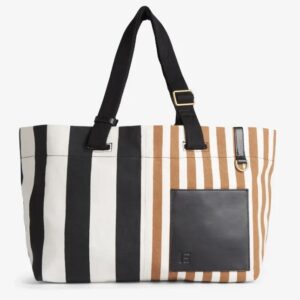 Inouï Éditions : Sac Cabas Strap S Bicolor Stripes Noir