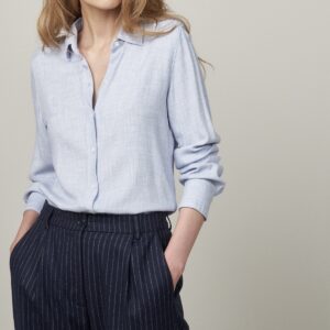 Hartford : Chemise Coraz Viscose Laine bleu clair