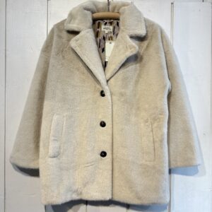 Hartford : Manteau Vancouver en fausse fourrure écru