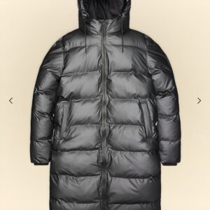 Rains : Alfa Long Puffer Jacket metallic grey