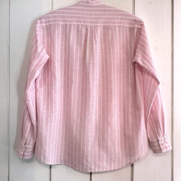 Hartford : Chemise Connor coton lin rayée rose – Image 3