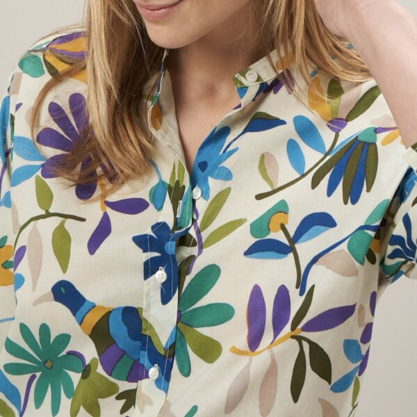 Hartford : Chemise Cristal imprimé fleurs oiseaux – Image 2