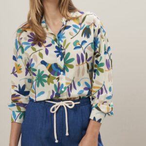 Hartford : Chemise Cristal imprimé fleurs oiseaux