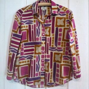 Hartford : Chemise Cinéma imprimé éthnique rose camel