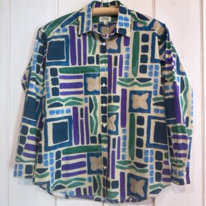 Hartford : Chemise Cinéma imprimé éthnique bleu vert