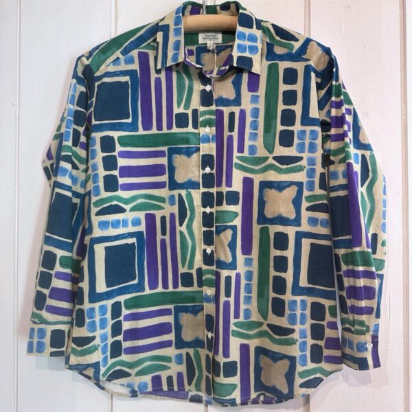 Hartford : Chemise Cinéma imprimé éthnique bleu vert
