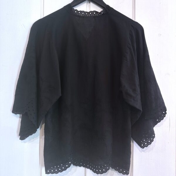 Hartford : Top voile de coton brodé HUSCO noir – Image 2