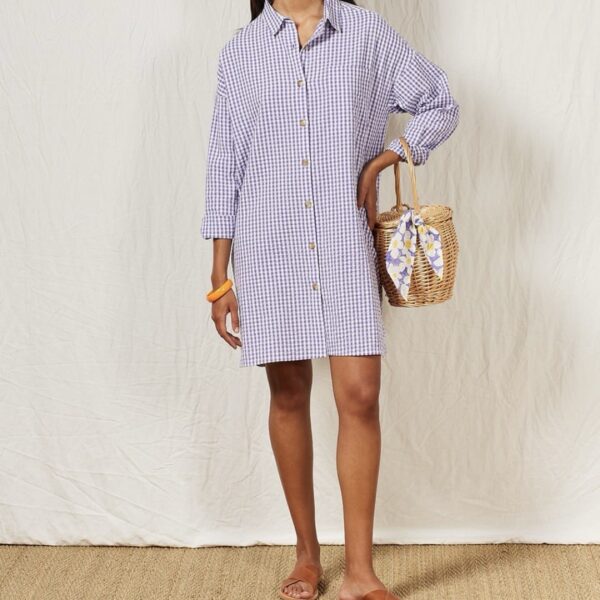 ARSÈNE ET LES PIPELETTES : Robe chemise Felomina Vichy – Image 2