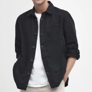 BARBOUR : Sur chemise coton lavé marine