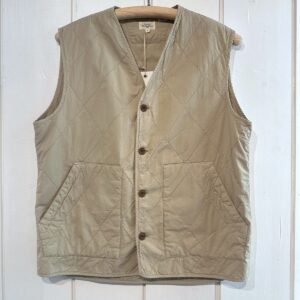 Hartford : Gilet Matelassé Vince en Twill de Coton Khaki