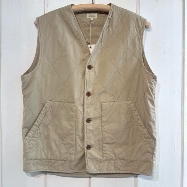 Hartford : Gilet Matelassé Vince en Twill de Coton Khaki