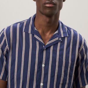 Hartford : Chemise Palm Dobby Bleu