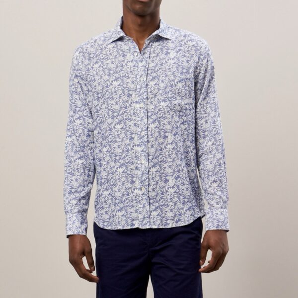 Hartford : Chemise Paul Lin Viscose Bleu Imprimé – Image 2