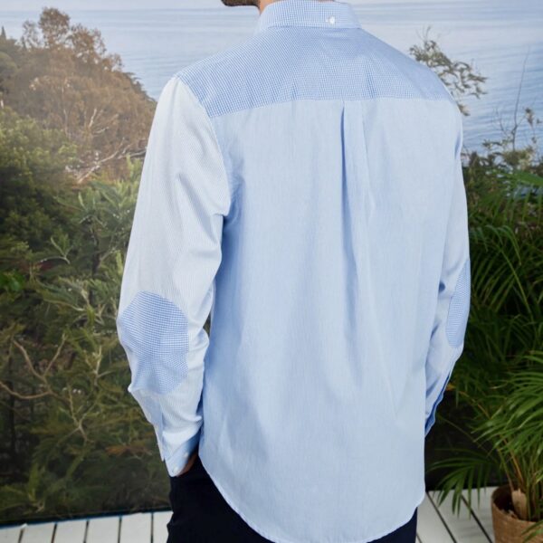 Vicomte Arthur : Chemise Carlo Multipatch regular bleu – Image 3