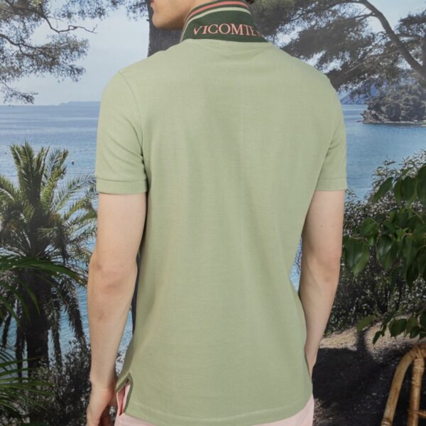 Vicomte Arthur : Polo PIBO vert sauge logo bicolore – Image 2