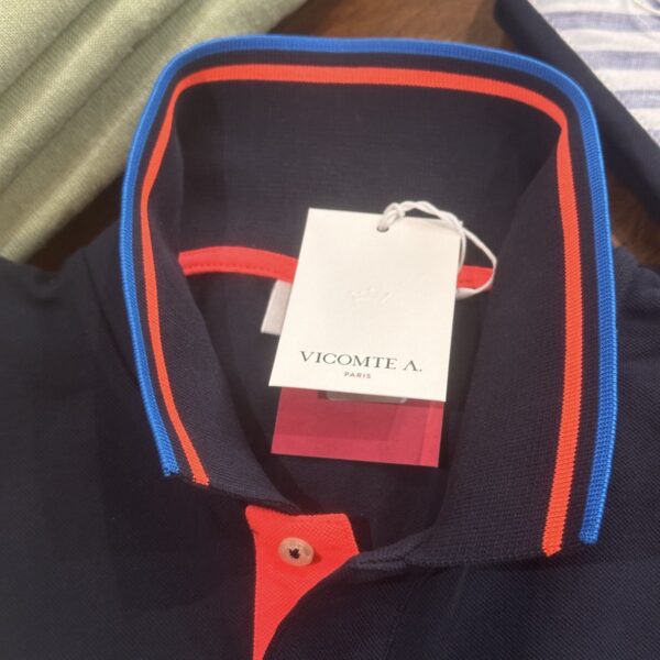 Vicomte Arthur : Polo PHIO marine logo fluo – Image 2