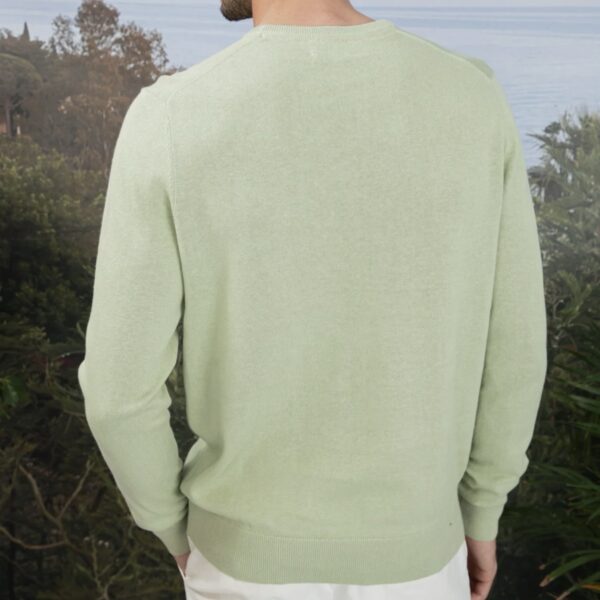Vicomte Arthur : Pull col rond Kasper vert sauge – Image 2