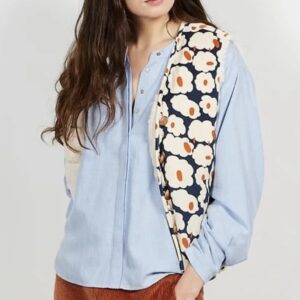 Chemise Blouse bleue Oxford