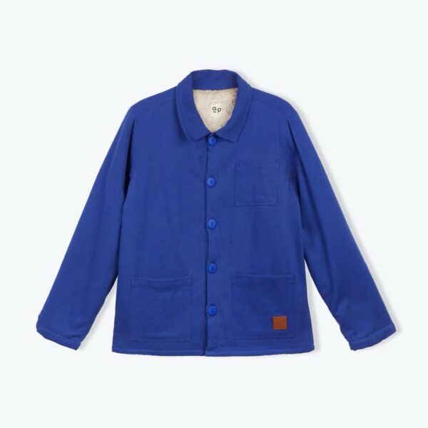ARSÈNE ET LES PIPELETTES : Veste fourrure cobalt – Image 2