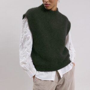 Hartford : Pull Maori vert militaire et lurex