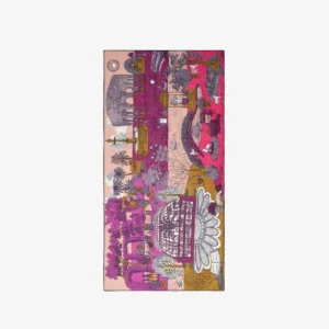 Inouï Éditions : Écharpe 100 Quatre Saisons Fushia.