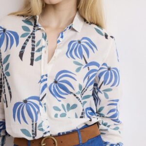 Hartford : Chemise Corazon Imprimé Palmiers Bleu