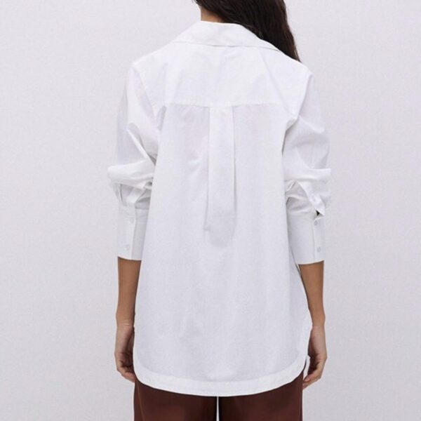 YERSE : Chemise en popeline de coton blanche – Image 2