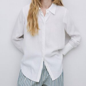 YERSE : Chemise en viscose fluide blanche