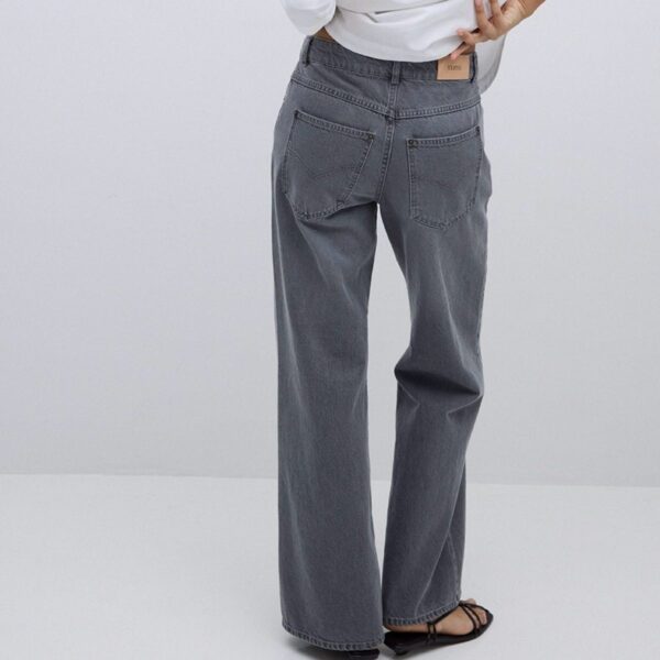 YERSE : Pantalon en jean wide leg gris – Image 2