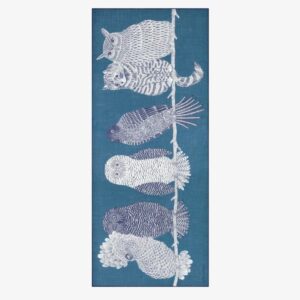 Inouï Éditions : Écharpe 80 Chouette Bleu