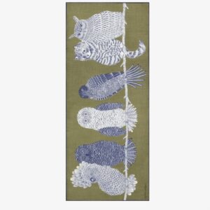 Inouï Éditions : Écharpe 80 Chouette Kaki