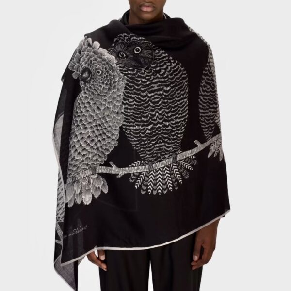 Inouï Éditions : Écharpe 80 Chouette Noir – Image 3