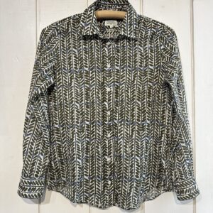 Hartford : Chemise Coraz en coton imprimé vert/bleu