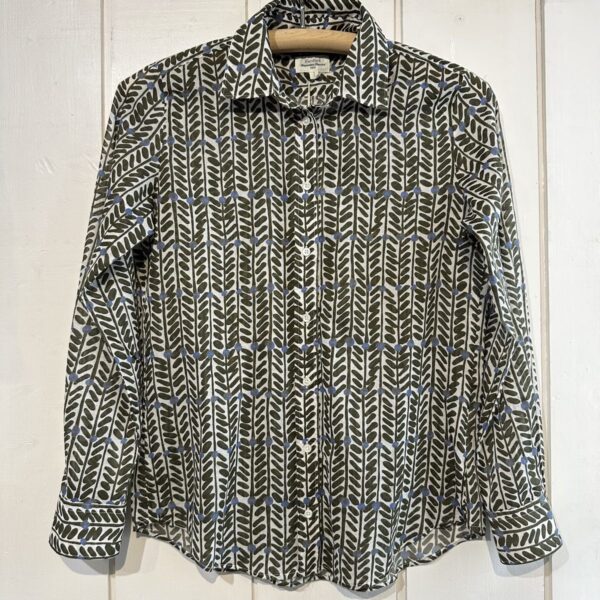 Hartford : Chemise Coraz en coton imprimé vert/bleu