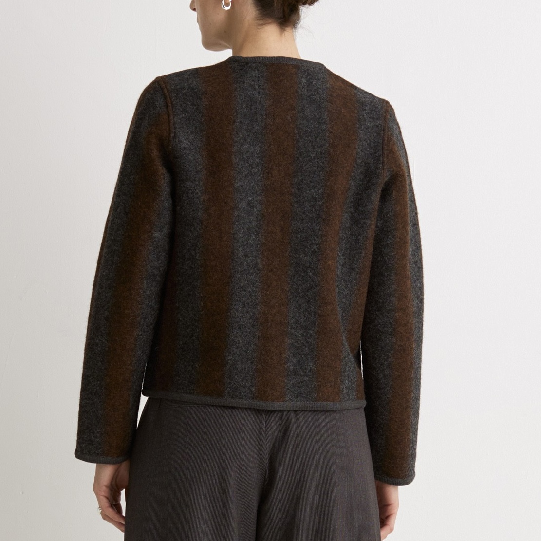 YERSE : Manteau court laine bouillie en mélange – Image 2