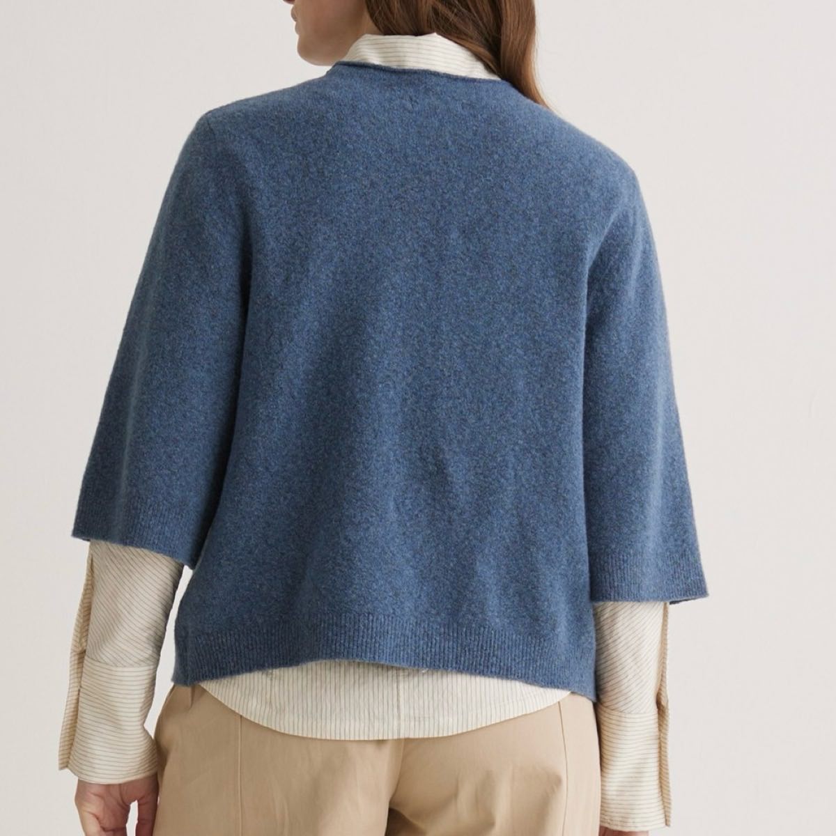 YERSE : Pull manches courtes bleu roi – Image 3