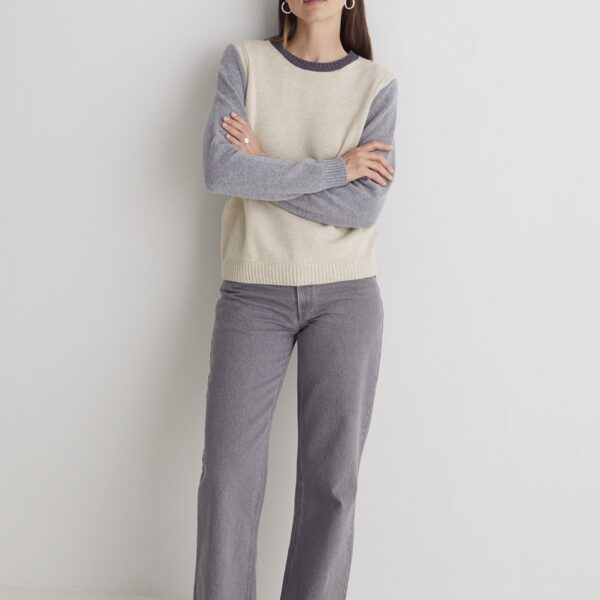 YERSE : Pull tricolore en mélange de laine RWS