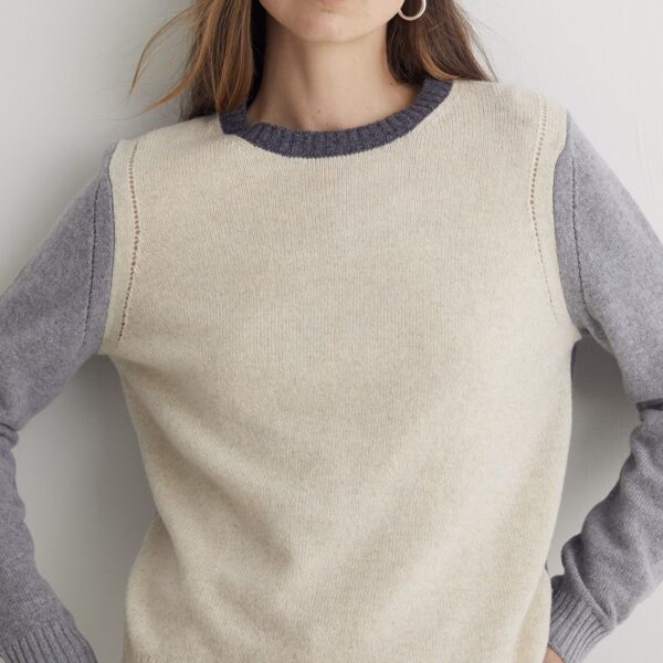 YERSE : Pull tricolore en mélange de laine RWS – Image 2
