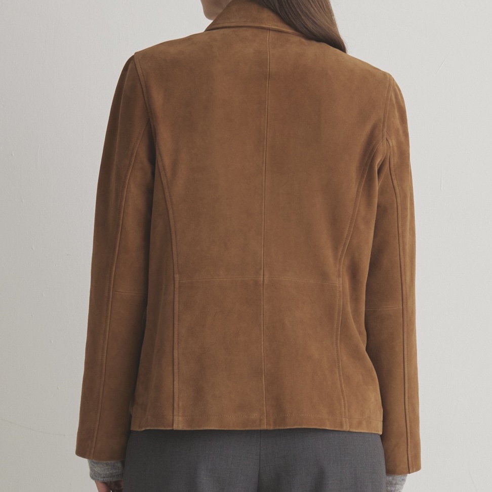 YERSE : Veste en suédé cuir Marron – Image 4